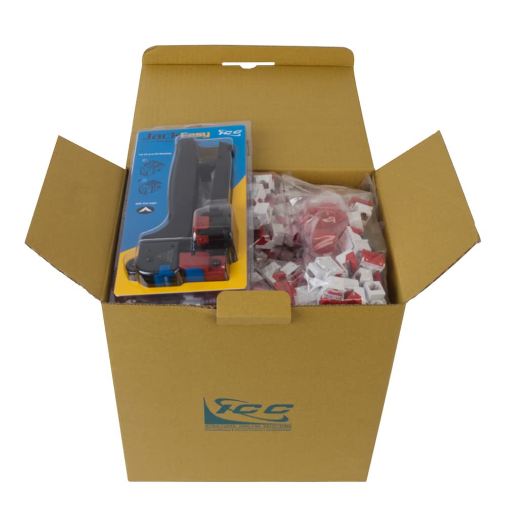 ICC CAT6 Keystone Jack with Inline IDC No Pair Split Wiring (Easier Termination) UL Listed PoE++ TAA Compliant for Wall Plate or Patch Panel, Includes JackEasy Termination Tool,White, 400 Pack