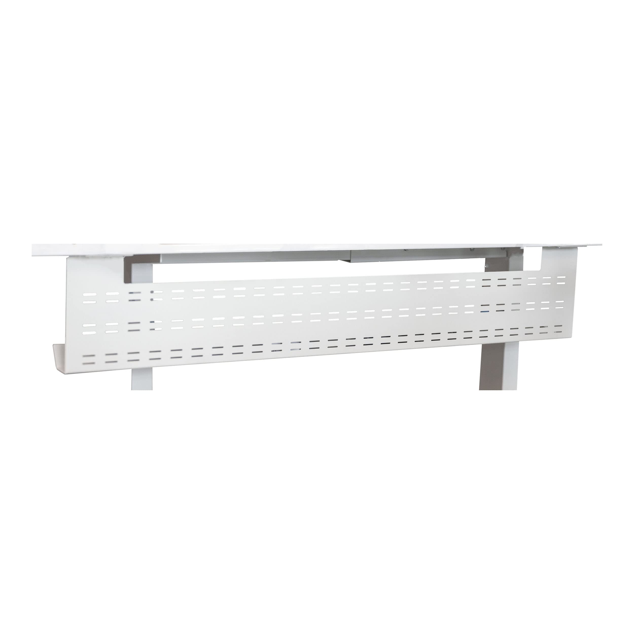 Stand Up Desk Store Under Desk Cable Management Tray Black Horizontal Computer Cord Raceway and Modesty Panel (White, 51)
