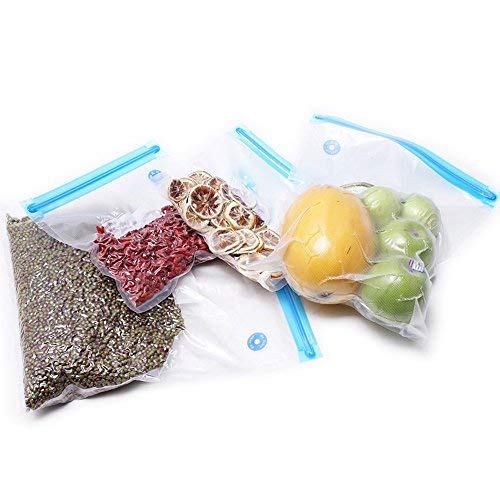 Foyo Gallon Size Vacuum Zipper Bags, Vacuum Food Sealer Bags Food Storage Reusable Bags With Double Layer Zippers Designed, Bpa