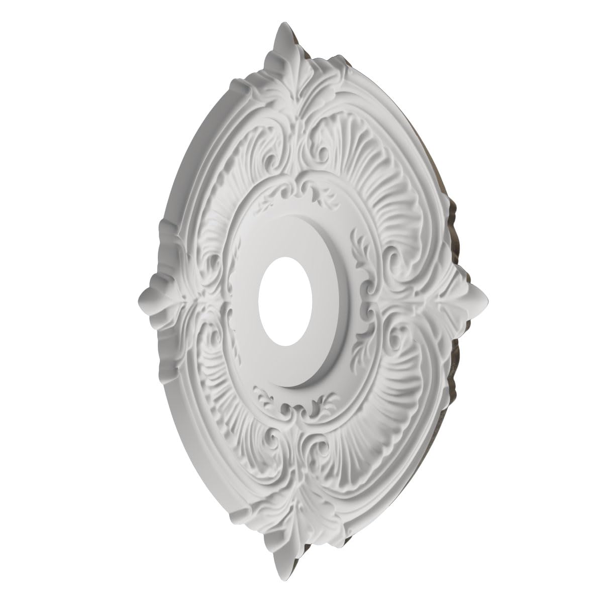 19Od X 3 1/2Id X 1P Attica Thermoformed Pvc Ceiling Medallion (Fits Canopies Up To 6 3/4), Metallic Black Night