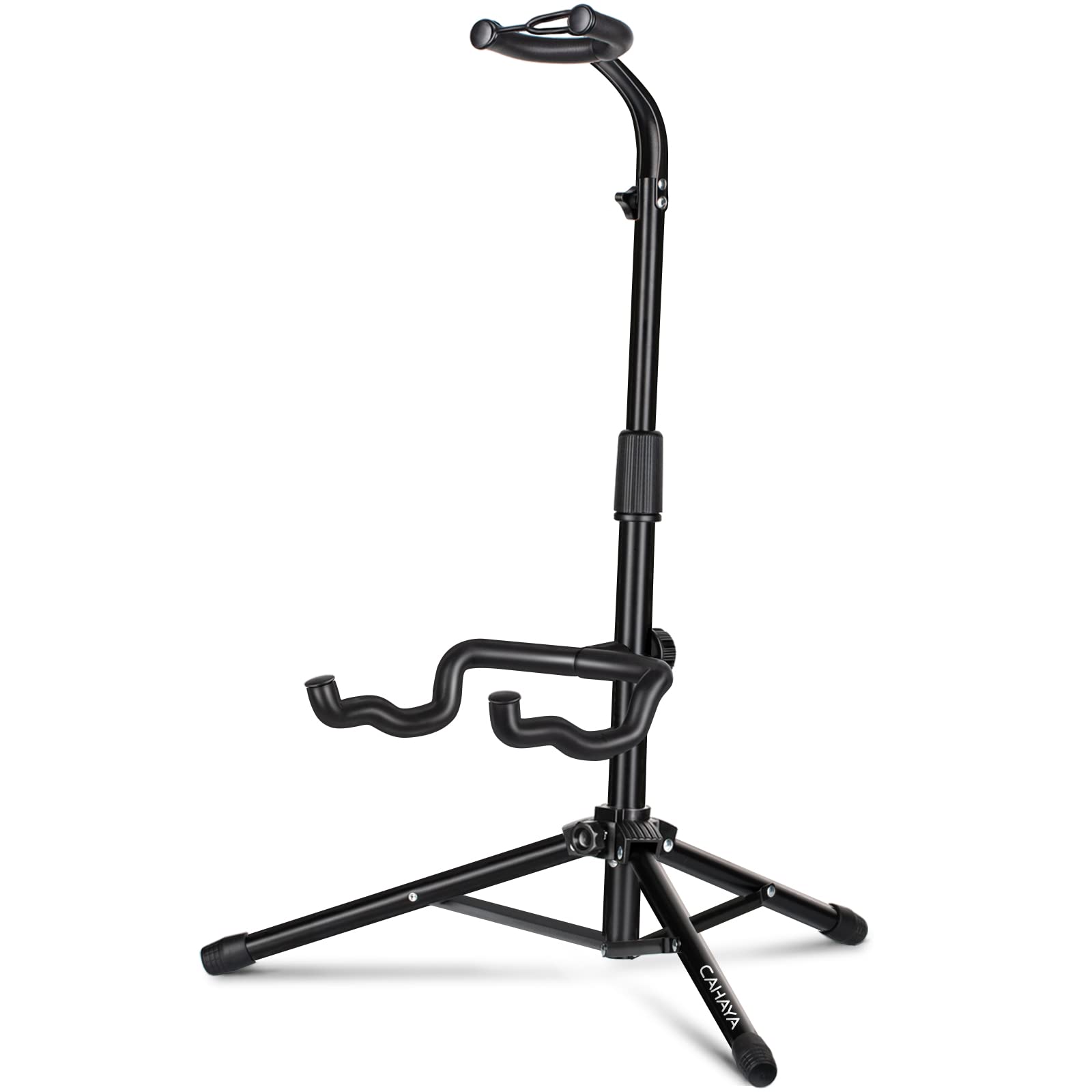 CAHAYA Guitar Stand Floor - Folding Universal Guitar Holder for Acoustic Electric Guitars Bass Guitar Adjust Height from 30.7 to