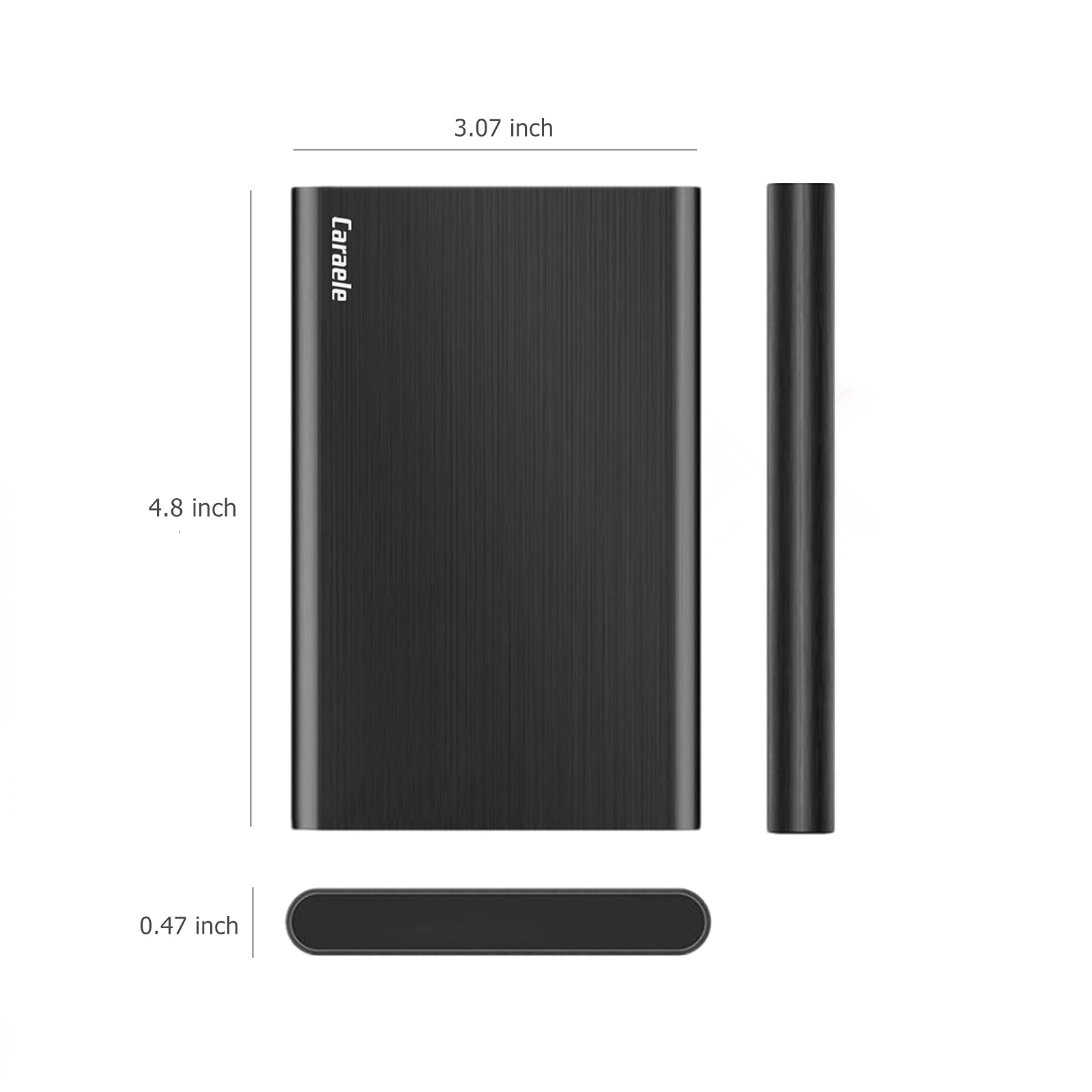 Caraele 320Gb Ultra Slim Portable External Hard Drive Usb3.0 Hdd Storage Compatible For Pc, Desktop, Laptop, Macbook, Chromebook, Xbox One, Xbox 360, Ps4 (Black)