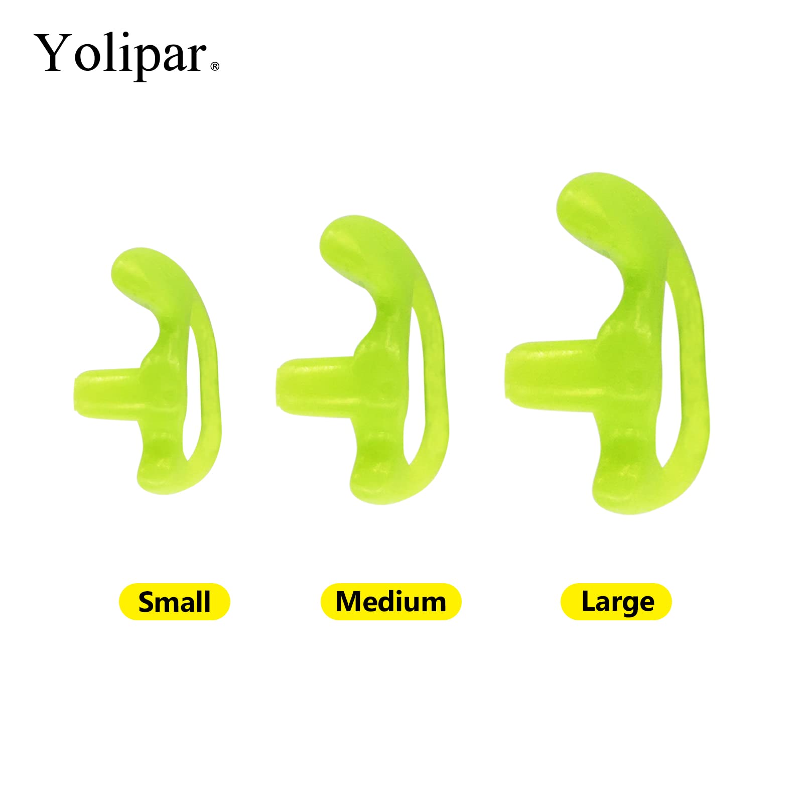 Yolipar Replacement Soft Silicone Eardud Earmold For Walkie Talkie Audio Kit Air Acoustic Tube Earpiece Headset (Green, Small(2
