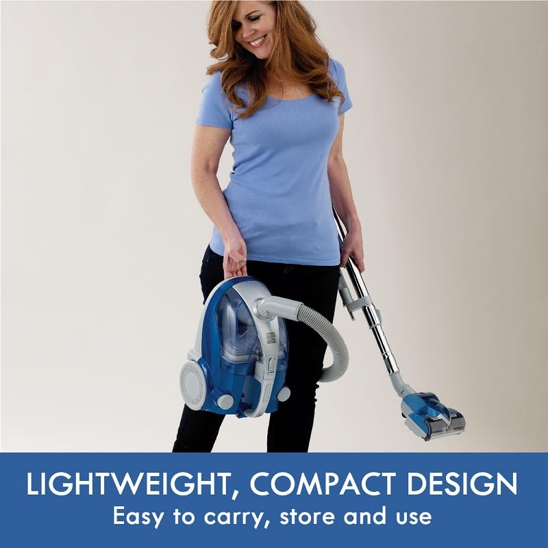 Kenmore Pet Friendly Lightweight Hepa Canister Vacuum With Variable Modes, Retractable Cord, And Pet Brush   Blue
