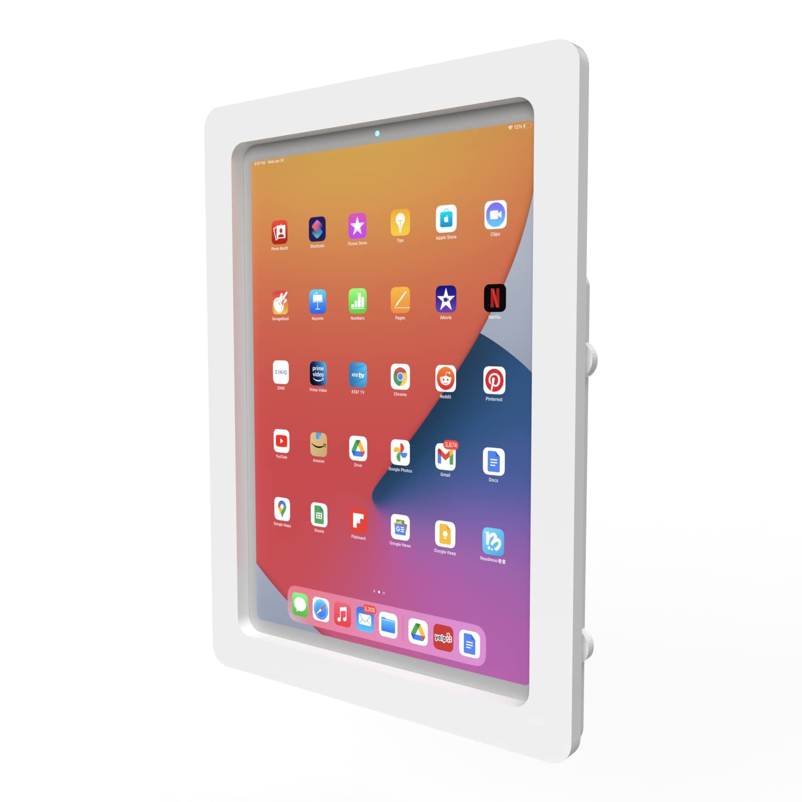 Tabcare Anti Theft Acrylic Vesa Enclosure For Apple Ipad Pro 11' 1St 2Nd 3Rd 4Th Gen. With Free Wall Mount Kit & 90 Degree Angle Usb C Cable (Ipad Pro 11 1/2/3/4, White)