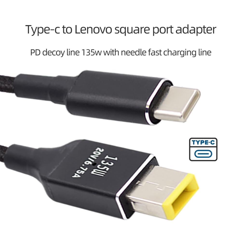 Cablecc 135W Dc20V 6.25A Usb-C Type-C To Dc Rectangle 11.0 * 4.5Mm Power Pd Charge Cable For Laptop