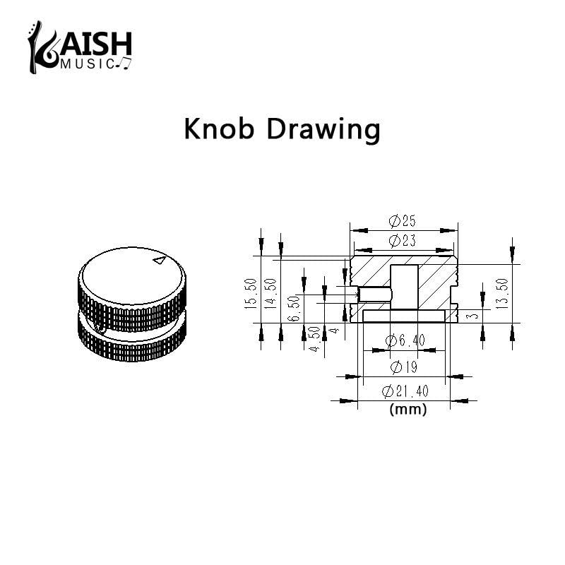 Kaish 2-Pack 63/64 (25Mm) Diam. Aluminium Potentiometer Knobs 1/4  Universal Metal Pot Knobs For Guitar/Bass/Amps Amplifier/Powe
