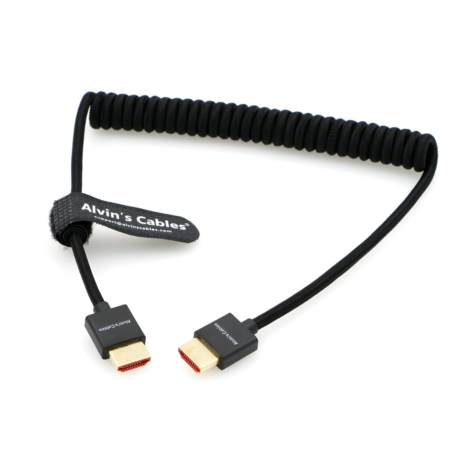 Alvin'S Cables 8K 2.1 Full Hdmi Braided Coiled Cable For Atomos Ninja V 4K 60P Record From Z Cam For Canon C70, For Sony A7S3| A