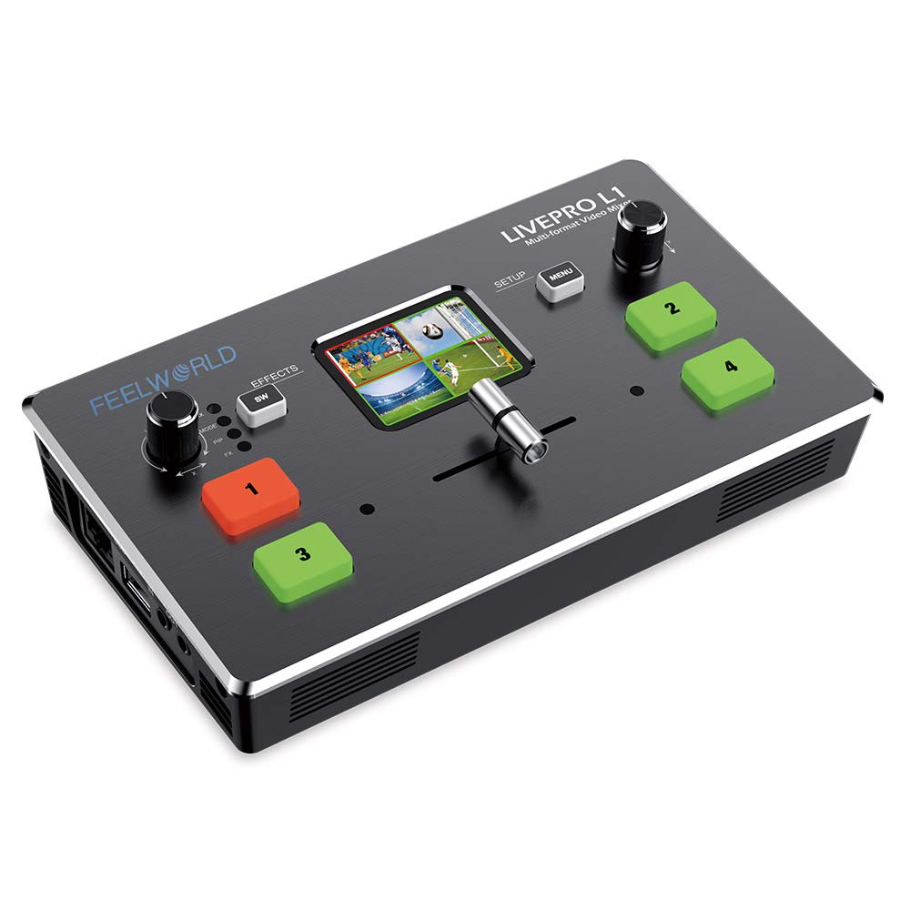 Feelworld Livepro L1 4 X Hdmi Inputs Multi Format Video Mixer Switcher Usb 3.0 Output Real Time Live Streaming Multi Camera Prod