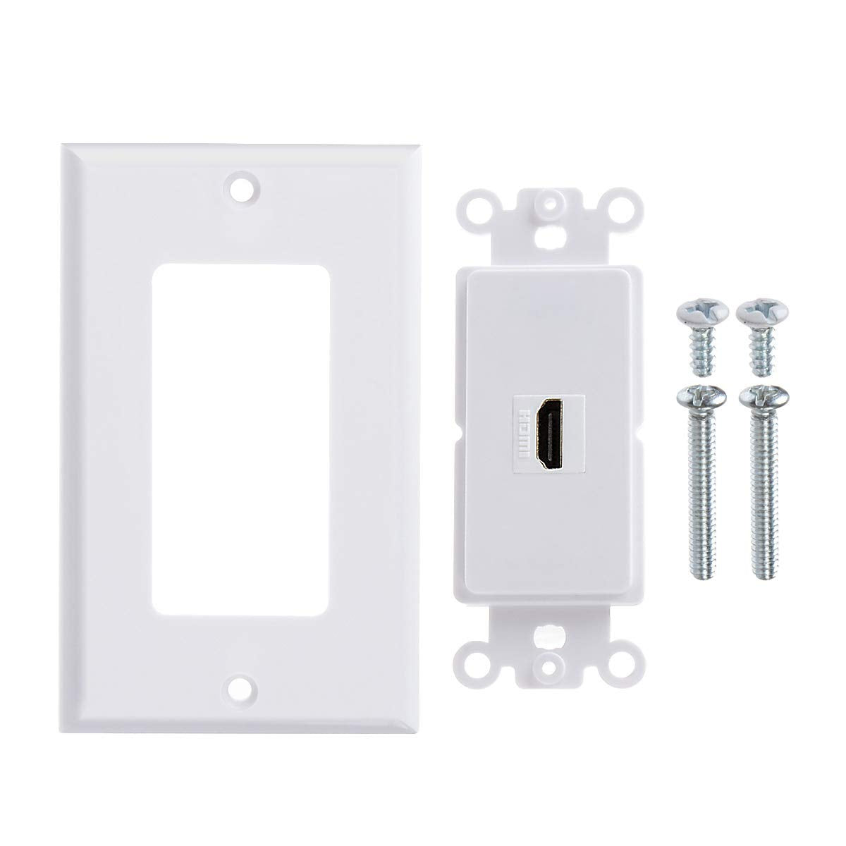 Teninyu Single Hdmi Wall Plate, Hdmi Socket Plug Insert Jack Outlet Panel Mount Support 4K 60Hz Hdr 1080P 3D Ethernet Built In H