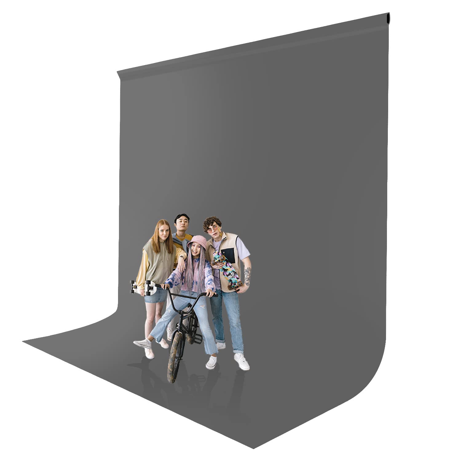 Julius Studio 10 X 16 Ft. / 120 X 192 Inch Large Gray Backdrop Background Screen, High Density 150 Gsm Premium Material For Professional Photo Video Studio, Pure Grey Muslin, Jsag486