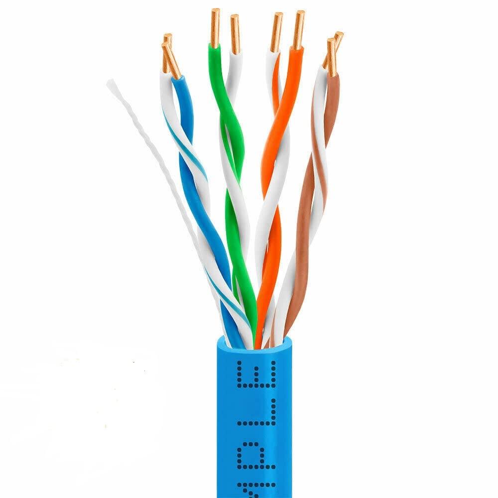 Cmple 23Awg Bare Copper Cat6 Bulk Stp/Ftp Ethernet Cable 550Mhz, Blue   1000 Feet