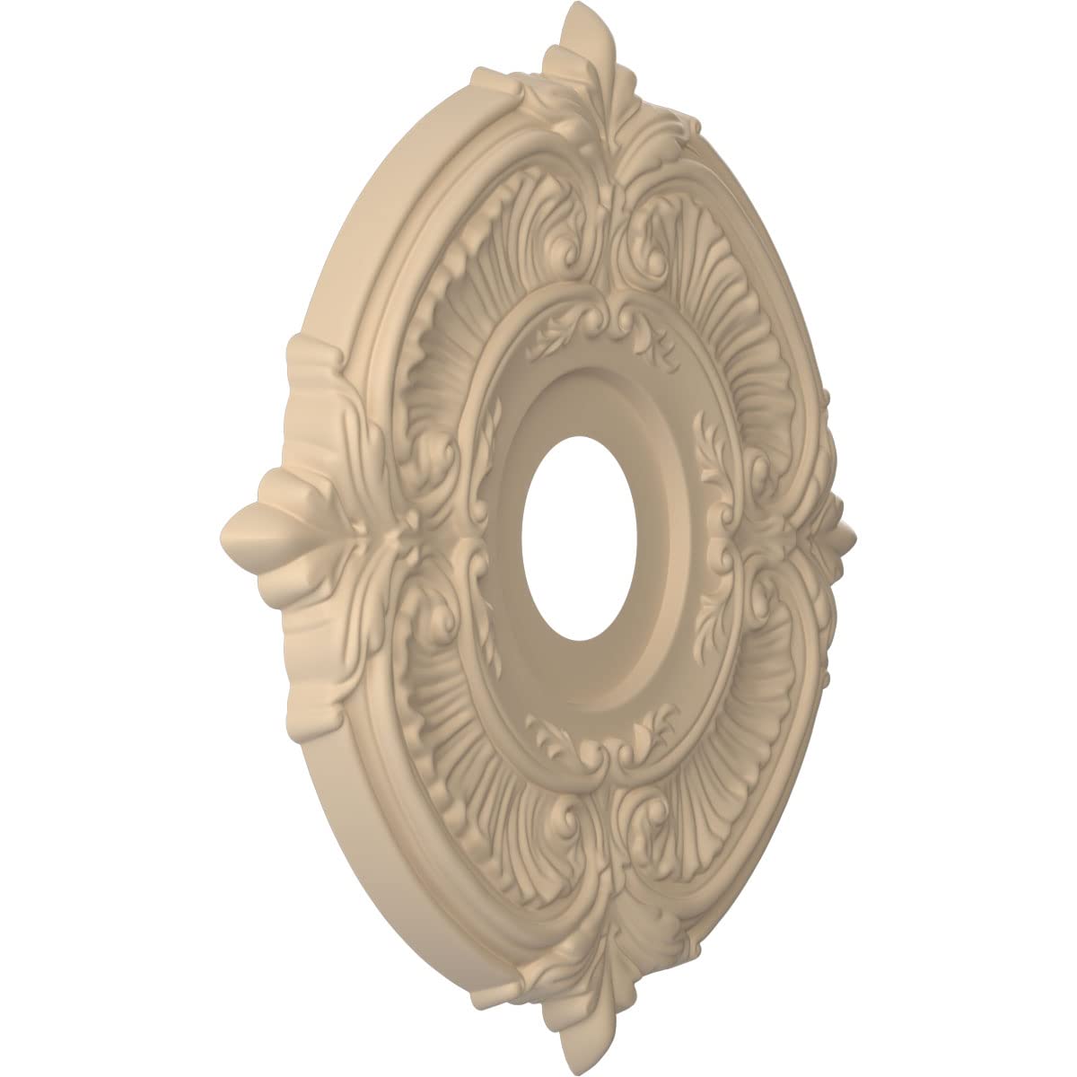 16Od X 3 1/2Id X 1P Attica Thermoformed Pvc Ceiling Medallion (Fits Canopies Up To 5 5/8), Ultracover Satin Smokey Beige