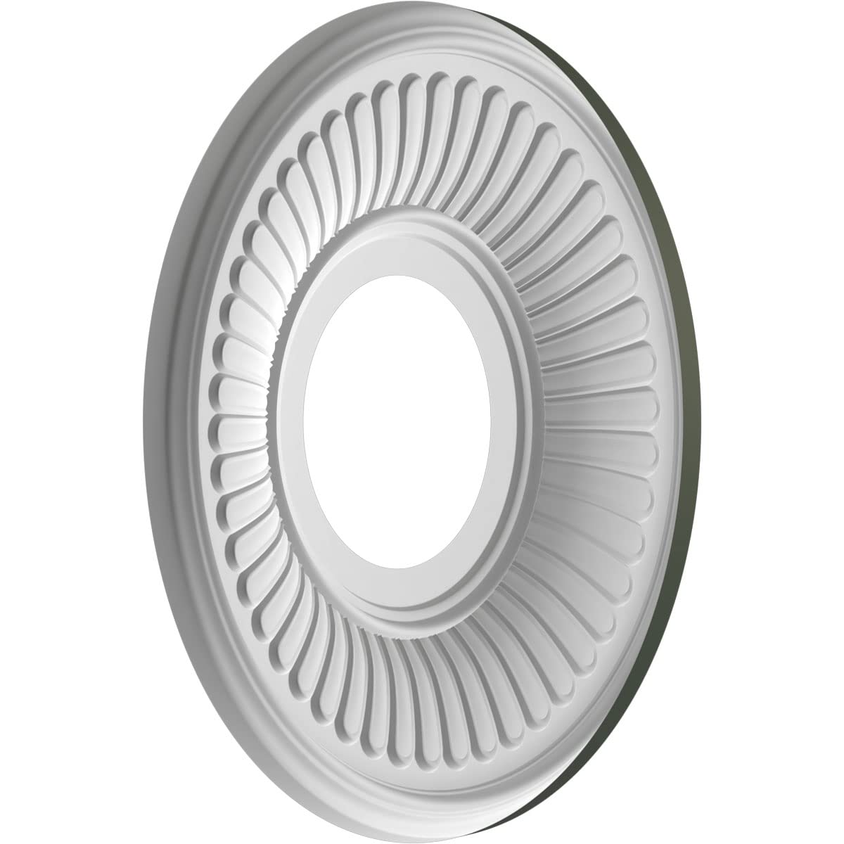 Ekena Millwork 10Od X 3 1/2Id X 3/4P Berkshire Thermoformed Pvc Ceiling Medallion (Fits Canopies Up To 4 1/2), Ultracover Satin