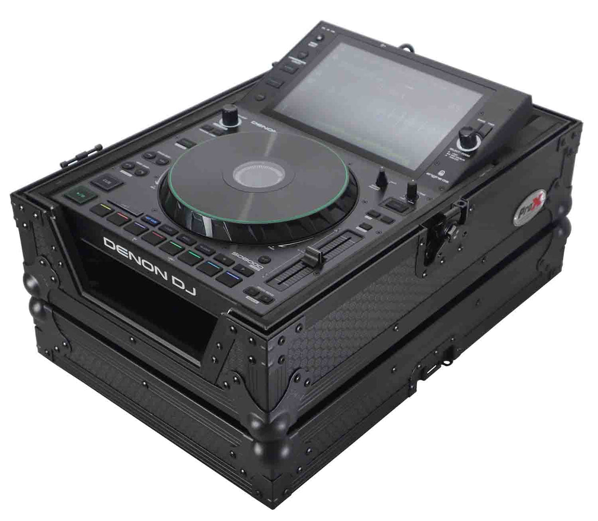 ProX XS-CDBL Flight Case for Pioneer CDJ-3000 DJS-1000 Denon SC6000 PRIME Large Format CD-Media Player Black on Black