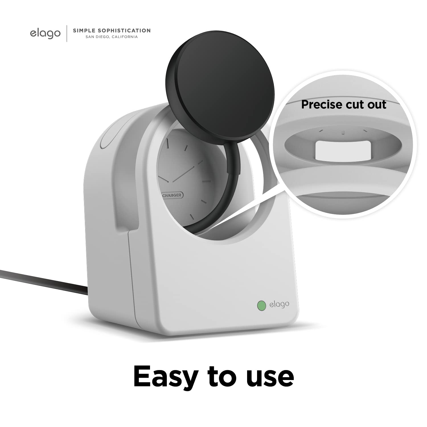 Elago Clock Watch Charger Stand Compatible With Samsung Galaxy Watch 4 / Galaxy Watch 4 Classic/Galaxy Watch 3 / Galaxy Watch Ac