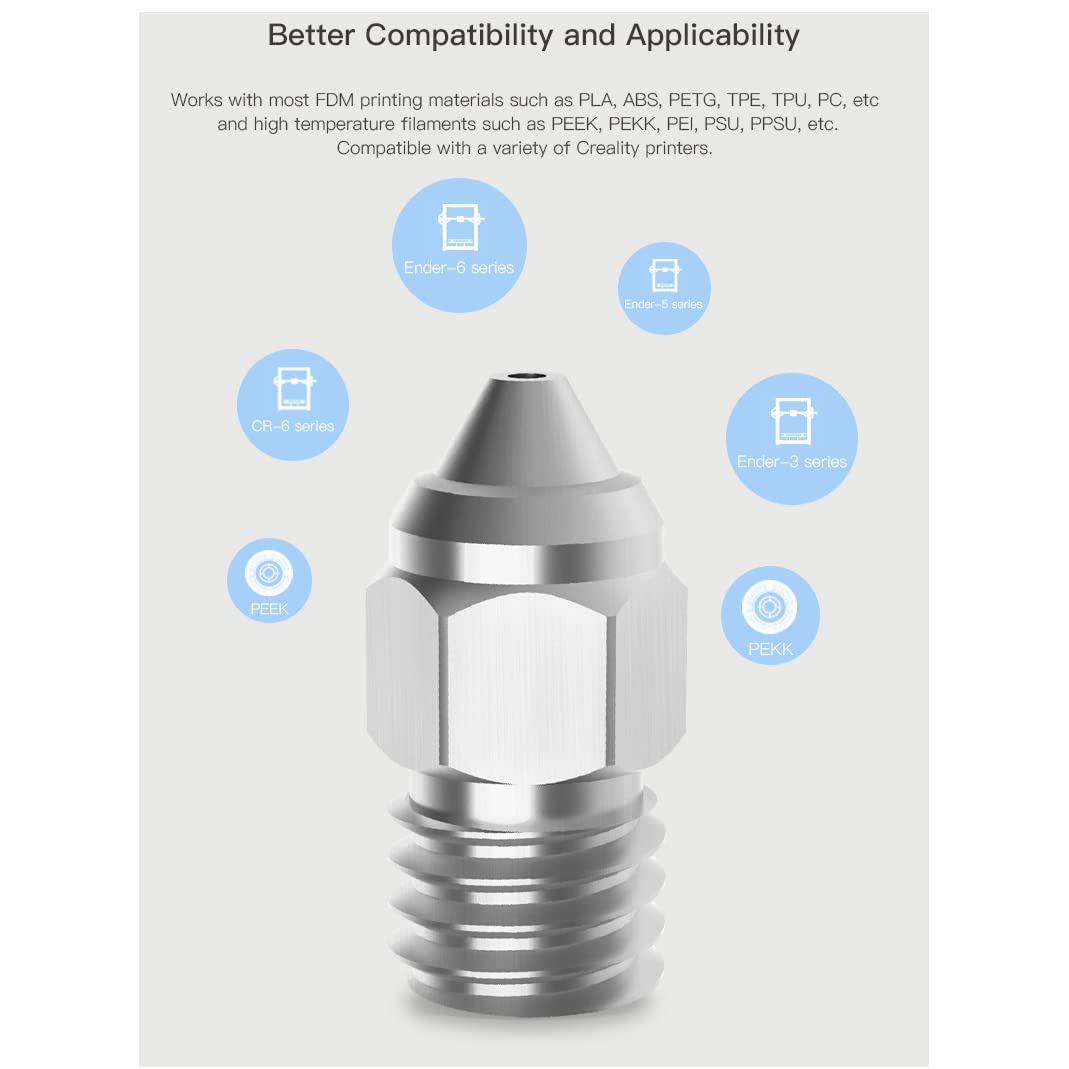 1Piece Upgade Cr6 Se Mk Plated Copper Nozzle 0.4Mm For Creality Sprite Extruder Pro Cr 6 Se/Max /Cr5 Pro Ender 3 S1 Cr10 V2 V3 E