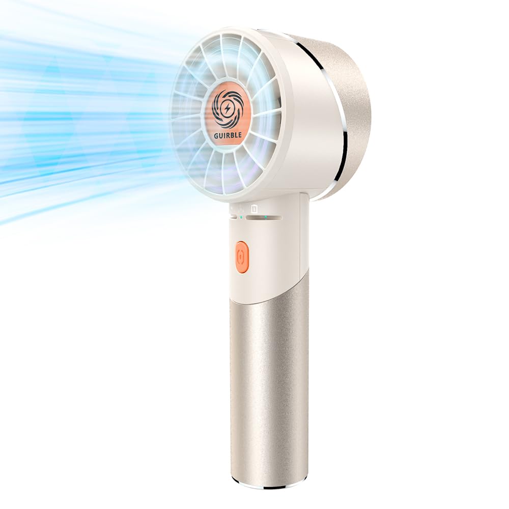 Guirble Handheld Fan,Portable Turbo Fan,Powerful Personal Fan(7000Rpm High Speed Motor,Battery Work 3 16 H),Usb Rechargeable Min