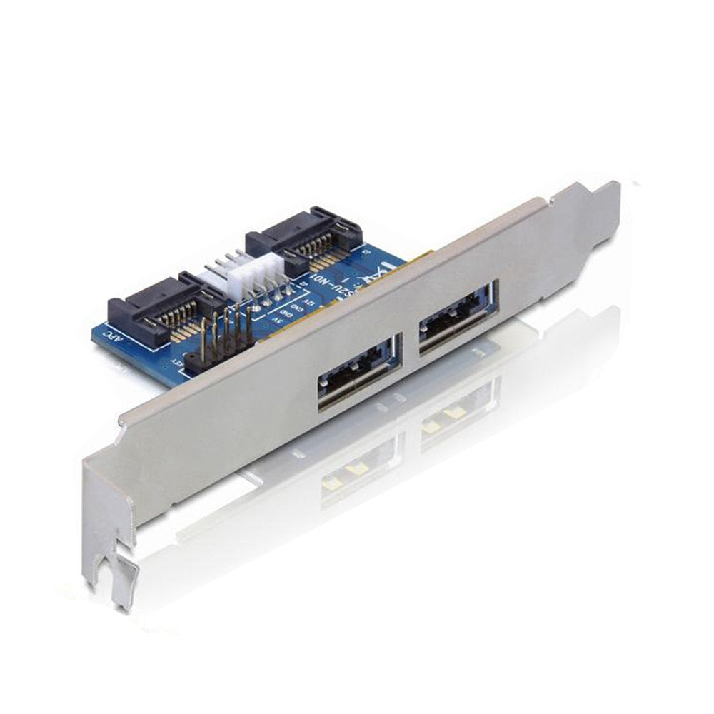 Jiuwu Desktop Computer Dual Port Sata To Power Esata Esatap 9Pin To Usb 2.0 Converter Expansion Rear Bracket Card