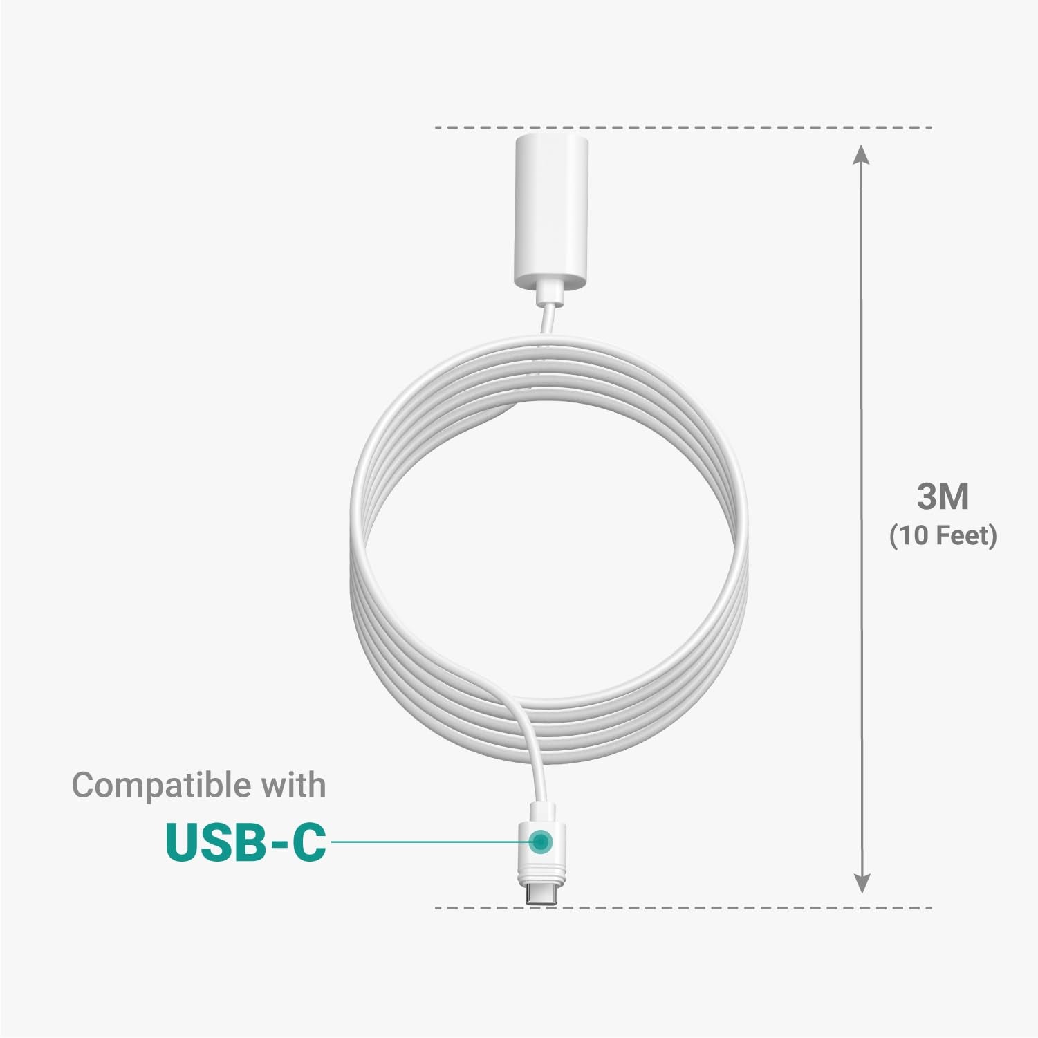 Tusita 10 Ft.Usb C Extension Cable   Compatible With Ring Usb C Solar Panels,Security Cameras