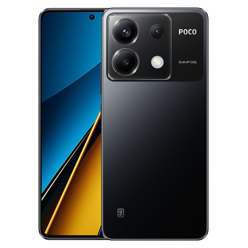Xiaomi Poco X6 5G + 4G Lte Global Unlocked (256Gb + 8Gb) Gsm 6.67' 64Mp Triple Camera (Tmobile Mint Tello Global) + (Car Fast Bundle) (Black)
