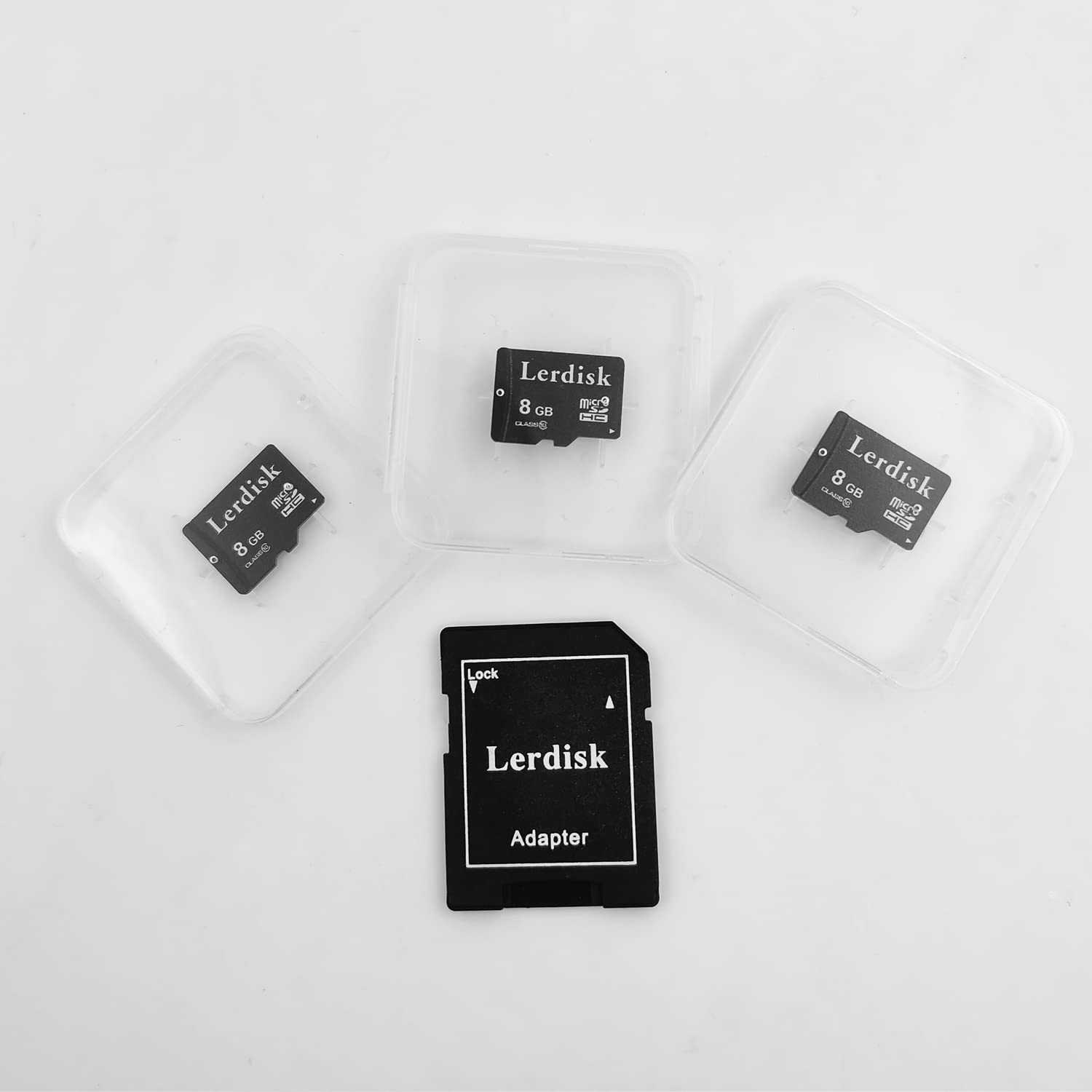 Lerdisk Factory Wholesale Micro Sd Card 8Gb U1 Pack Of 3 In Bulk Micro Sdhc With Adapter Produced By Authorized Licencee(8Gb)
