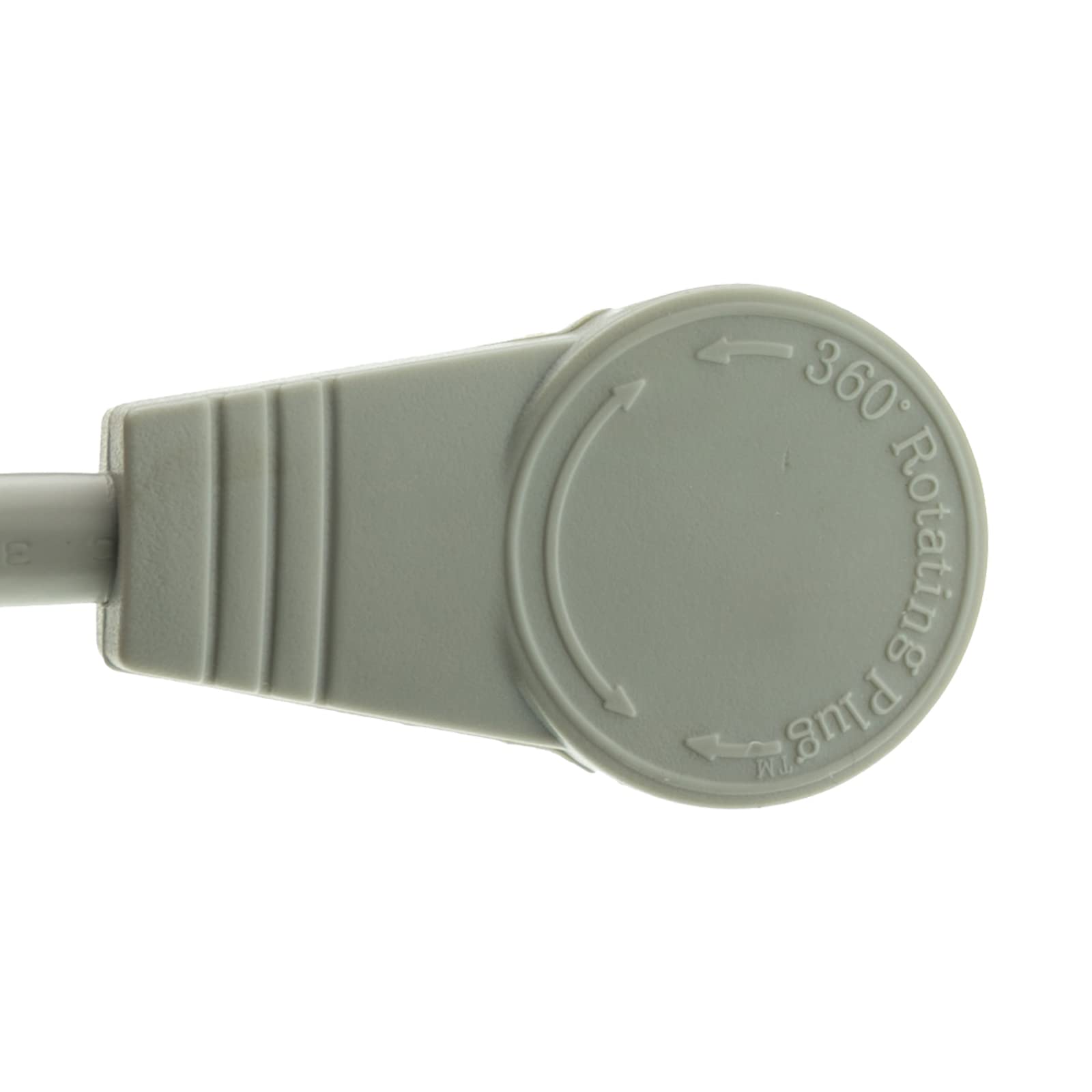 10 Feet Surge Protector, Flat Rotating Plug, 6 Outlet, Gray Horizontal Outlets, Plastic, 10Ft Power Cord, Surge Protector Multi