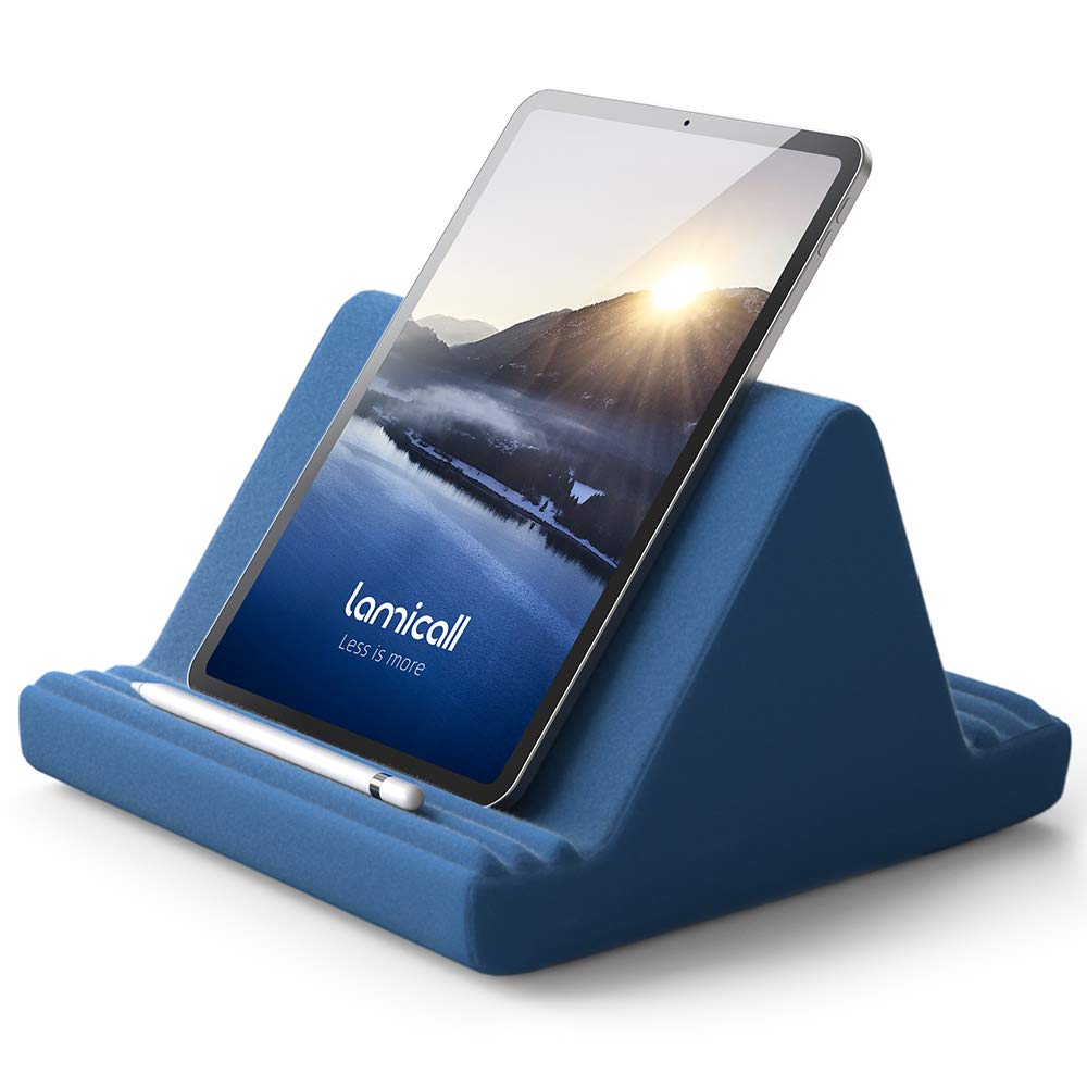 Lamicall Tablet Pillow Stand, Pillow Soft Pad for Lap   Tablet Holder Dock for Bed with 6 Viewing Angles, for iPad Pro 9.7, 10.5, 11, 12.9 Air Mini 4 3, Kindle, Galaxy Tab, E Reader, Royal Blue