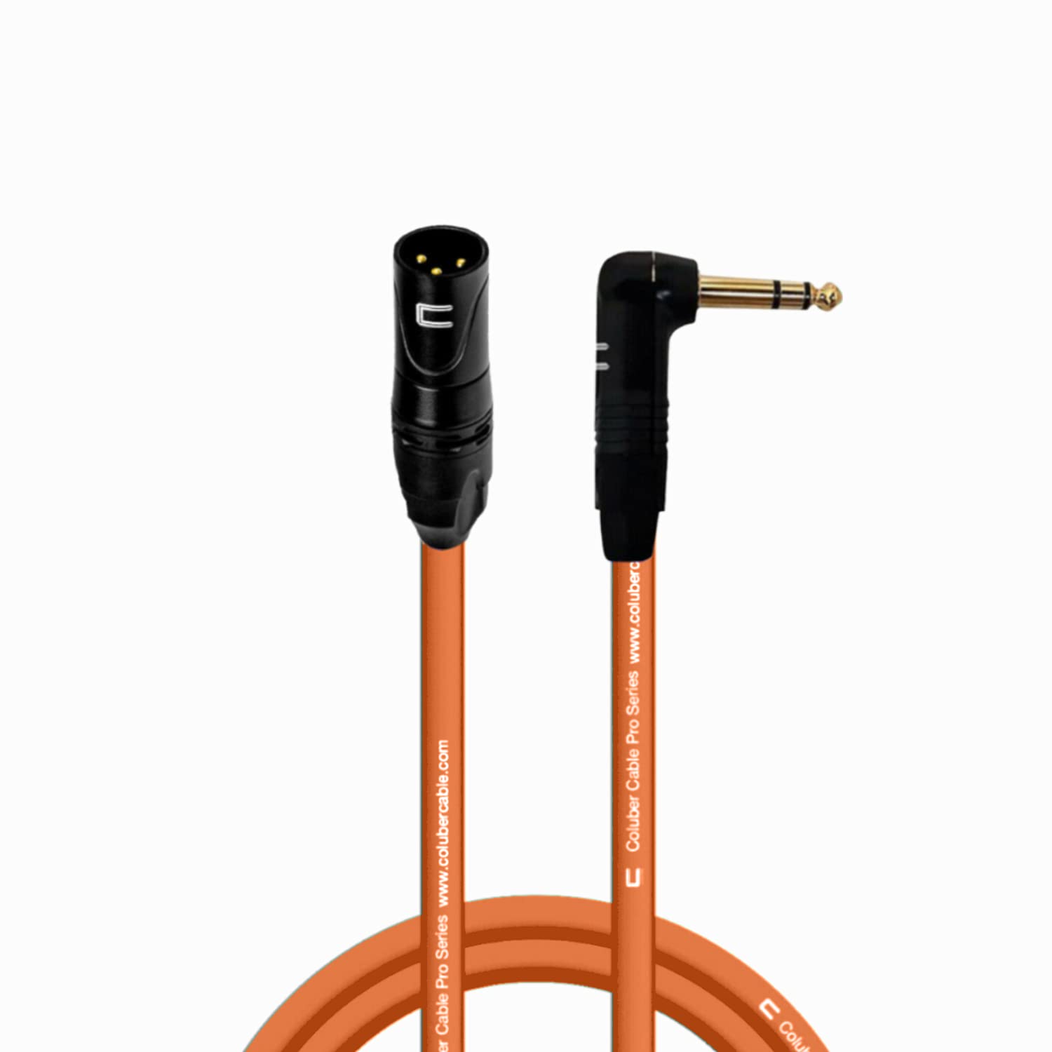 Balanced Xlr Cable Male To Right Angle 1/4'' Trs   3 Feet Orange   Pro 3 Pin Microphone Connector For Powered Speakers, Audio In