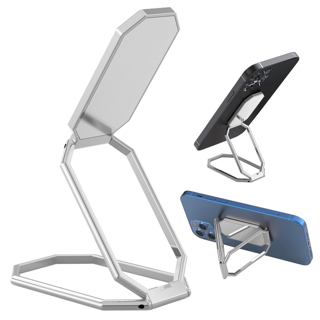 Rimyam Phone Ring Holder Finger Kickstand Foldable Cell Phone Stand Upgraded 360Rotation Metal Ring Grip Holder For Magnetic Car