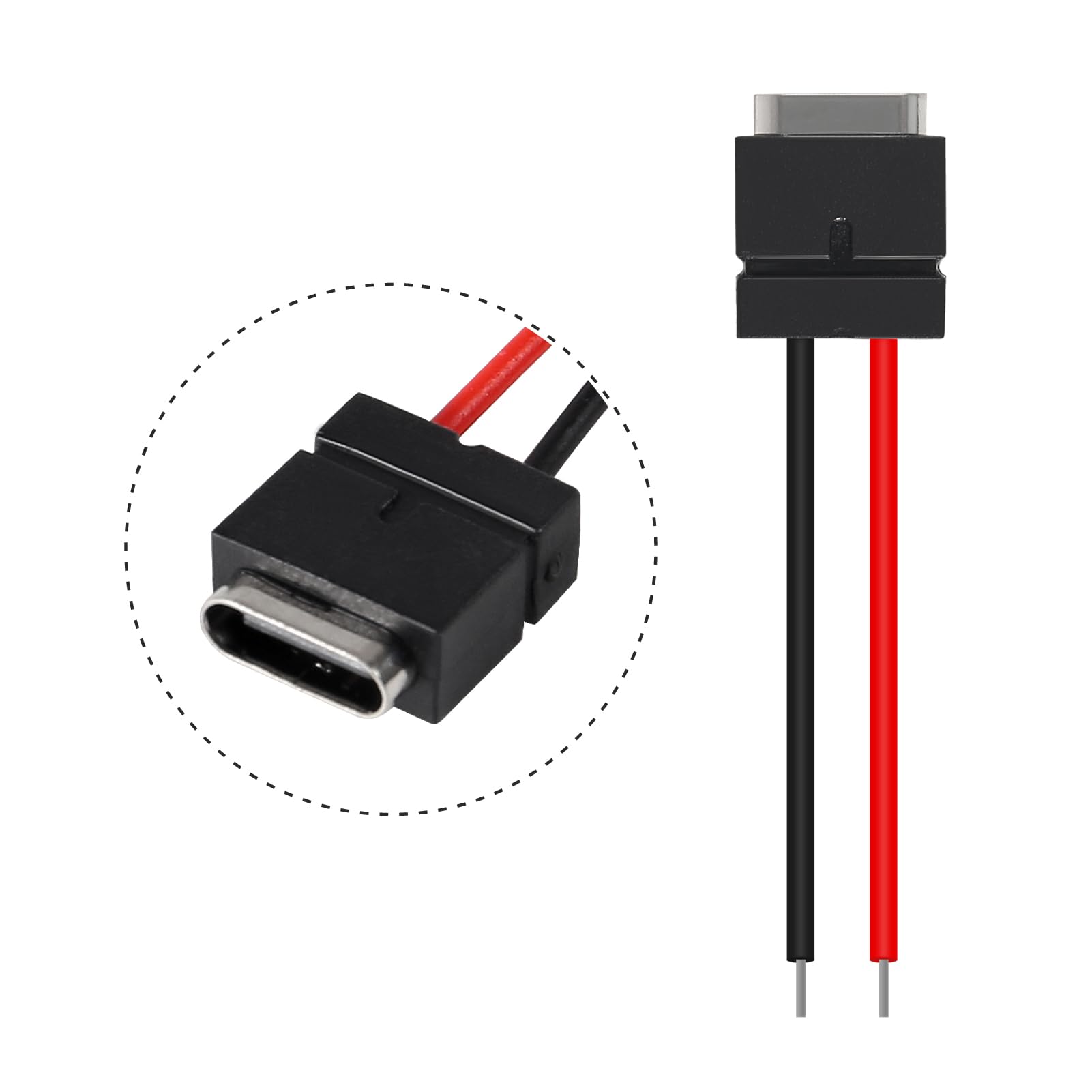 Xiitia 8Pcs Usb Connector Type C Female Chassis 2 Pin For Diy, 2.5A 5V Waterproof Grade Ip67 Female Chassis 2P Solder Wire Type