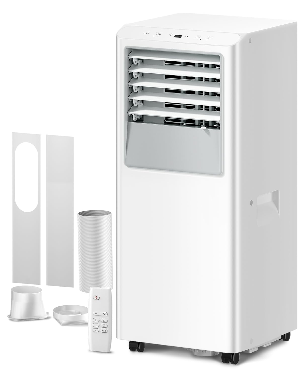 Energlow 8000 BTU Portable Air Conditioner, 5-in-1 Cools 350 Sq.Ft, Quiet AC Unit with Fan & Dehumidifier, LED Display, Remote, 
