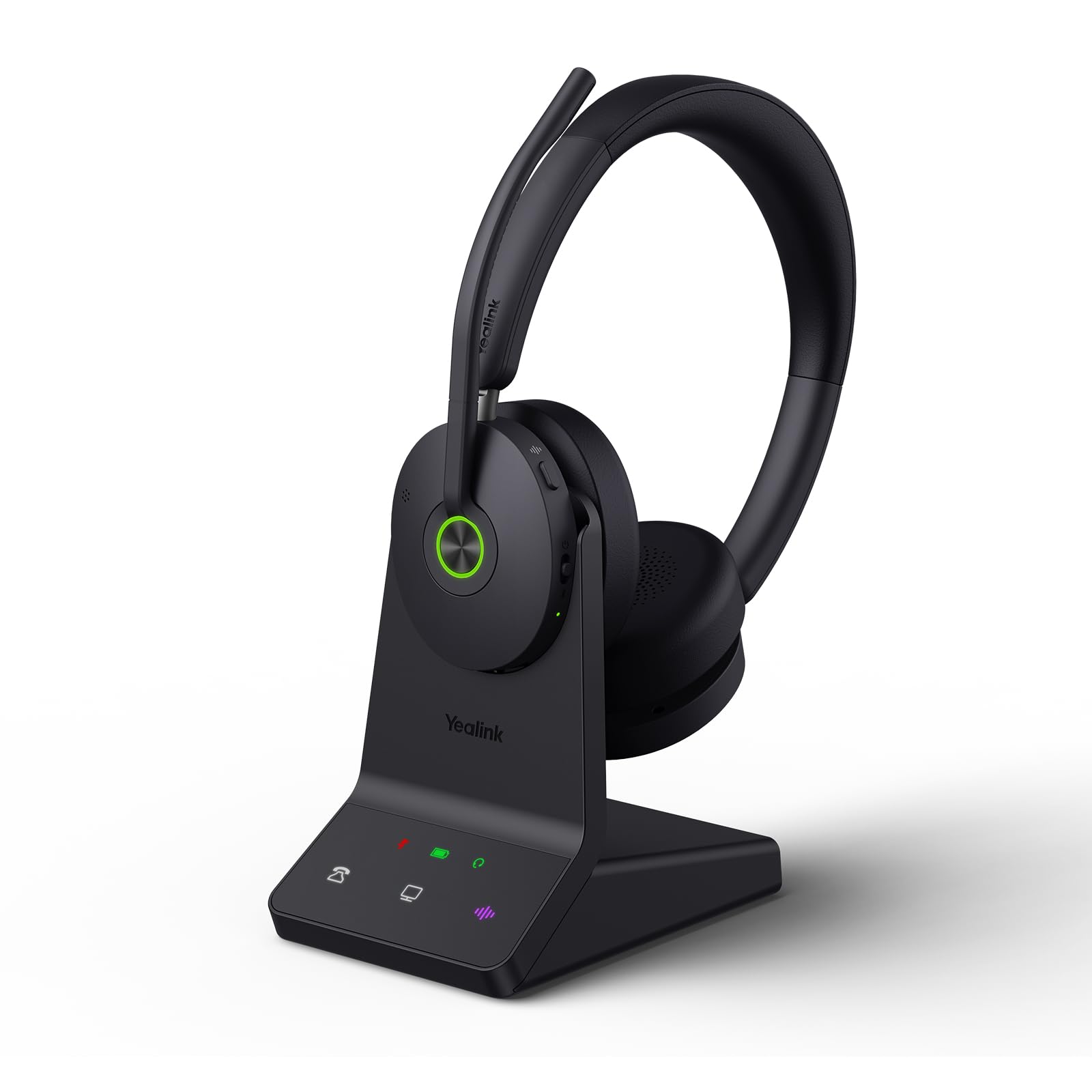 Yealink WH68 ANC DECT&Bluetooth Wireless Headset, 606ft Long Rang 96% Active Noise Cancellation Dual Ear Zoom,UC Headphones with