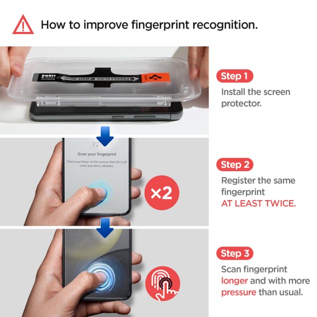 Spigen Tempered Glass Screen Protector [Glastr Ez Fit] Designed For Galaxy S24 Plus [Case Friendly]   2 Pack