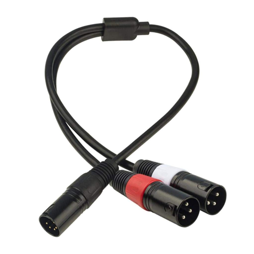 Merishopp 5 Pin Male To Dual 3 Pin Female Xlr Audio Microphone Mic Stereo Cable Lead