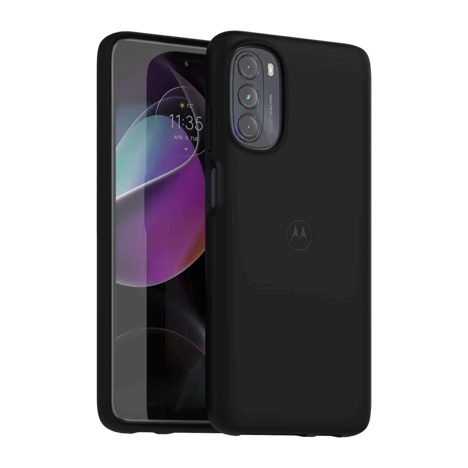 Motorola Moto G 5G (2022) Protective Bundle- Precision Fit Black Case + 9H Glass Screen Protector With Anti Fingerprints/Smudge