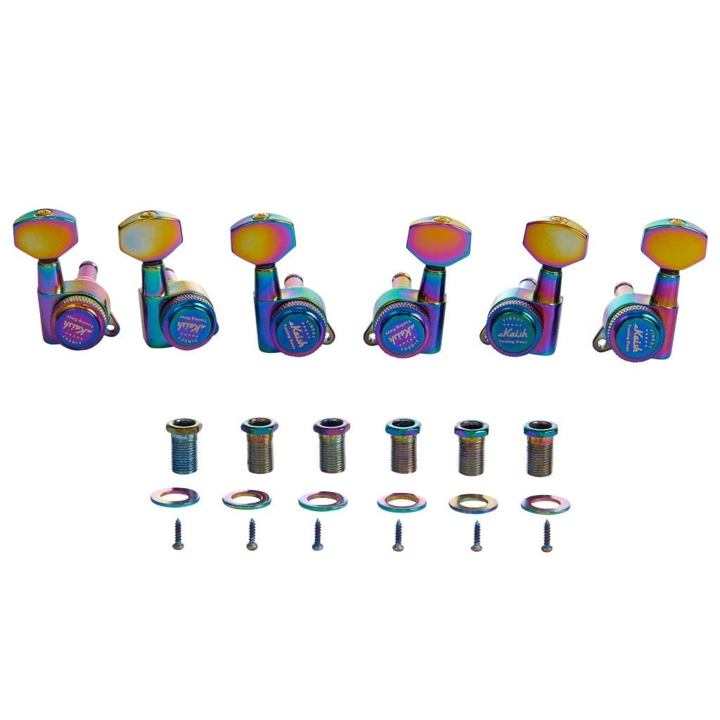 Kaish 3L3R 18:1 Locking Tuners Tuning Keys Guitar Locking Tuning Machines With Mini Contemporary Buttons For St/Tl/Lp/Sg Guitars