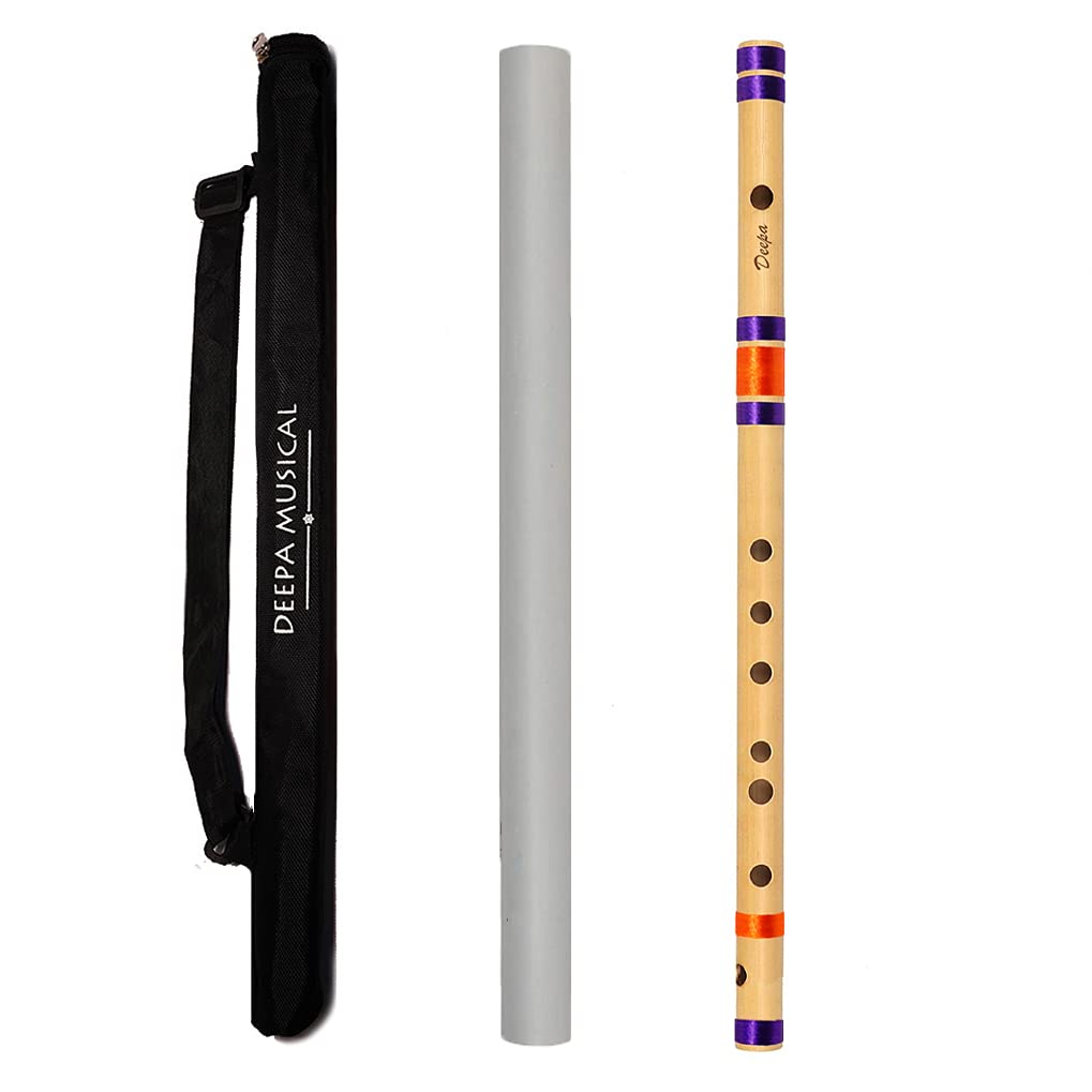 Deepa Musical B Natural Base Flute (20 Inches) LeftHanded Premium Flute With Cover