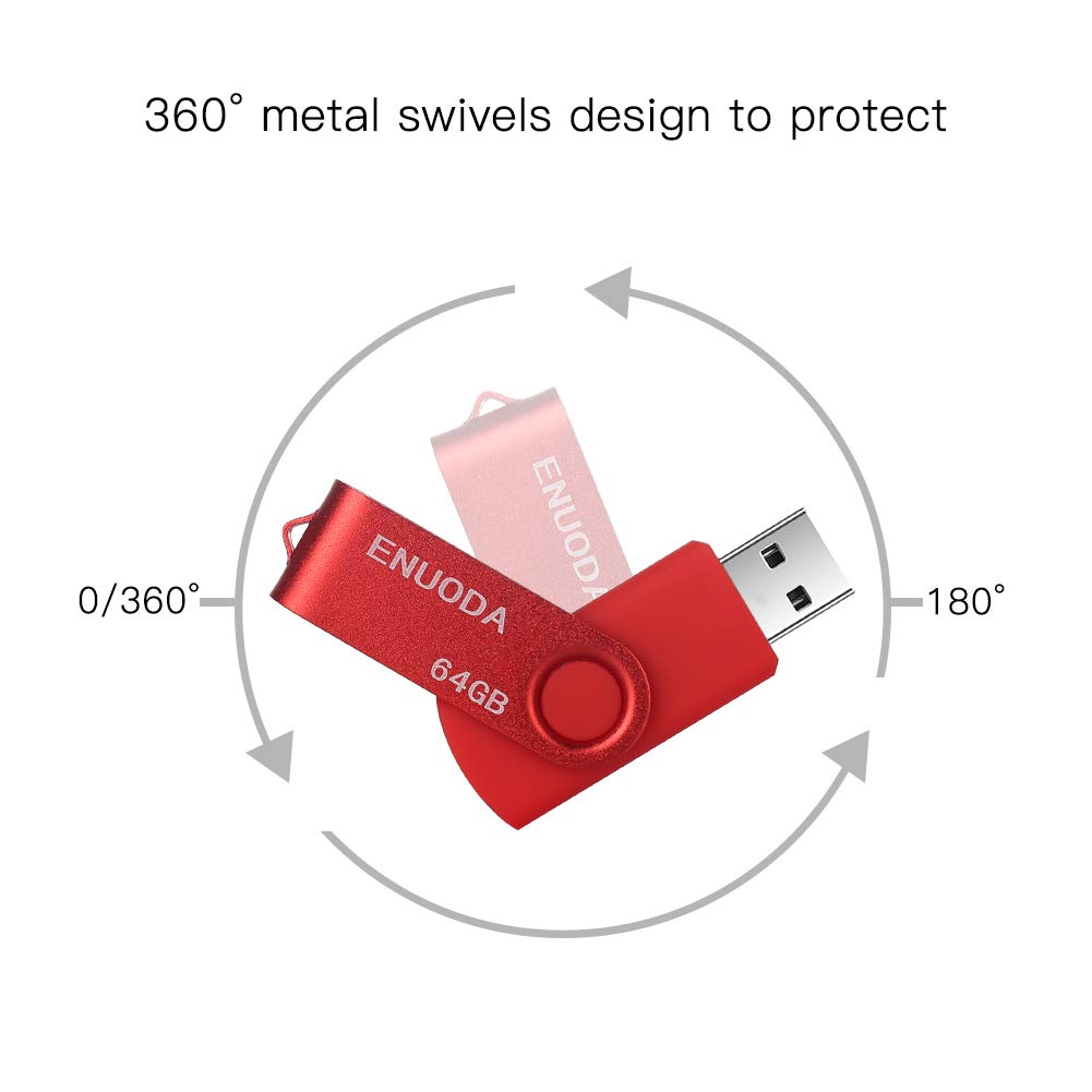 Enuoda 64Gb Usb Flash Drive 4 Pack Thumb Drives 64Gb Usb 2.0 Memory Stick Jump Drive Pen Drive For Storage And Backup (Black Pur