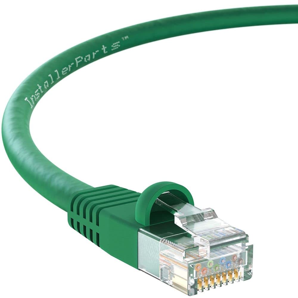 Installerparts Cat6 Cable Utp Booted [Green]   [3 Ft]   [5 Pack]   Professional Series   10Gbps, Cat6 Patch Cable, Cat 6 Patch C