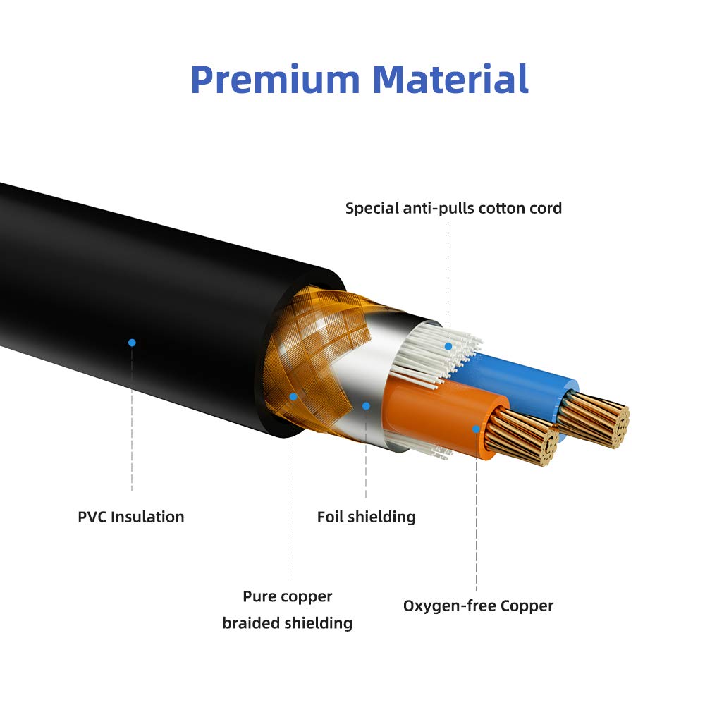 Eyeshot 3.2Ft / 1M Dmx Cable, 8Pcs 3 Pin Dmx Cables Dmx Wires, Dmx512 Xlr Male To Female Stage Light Signal Cable With Metal Con