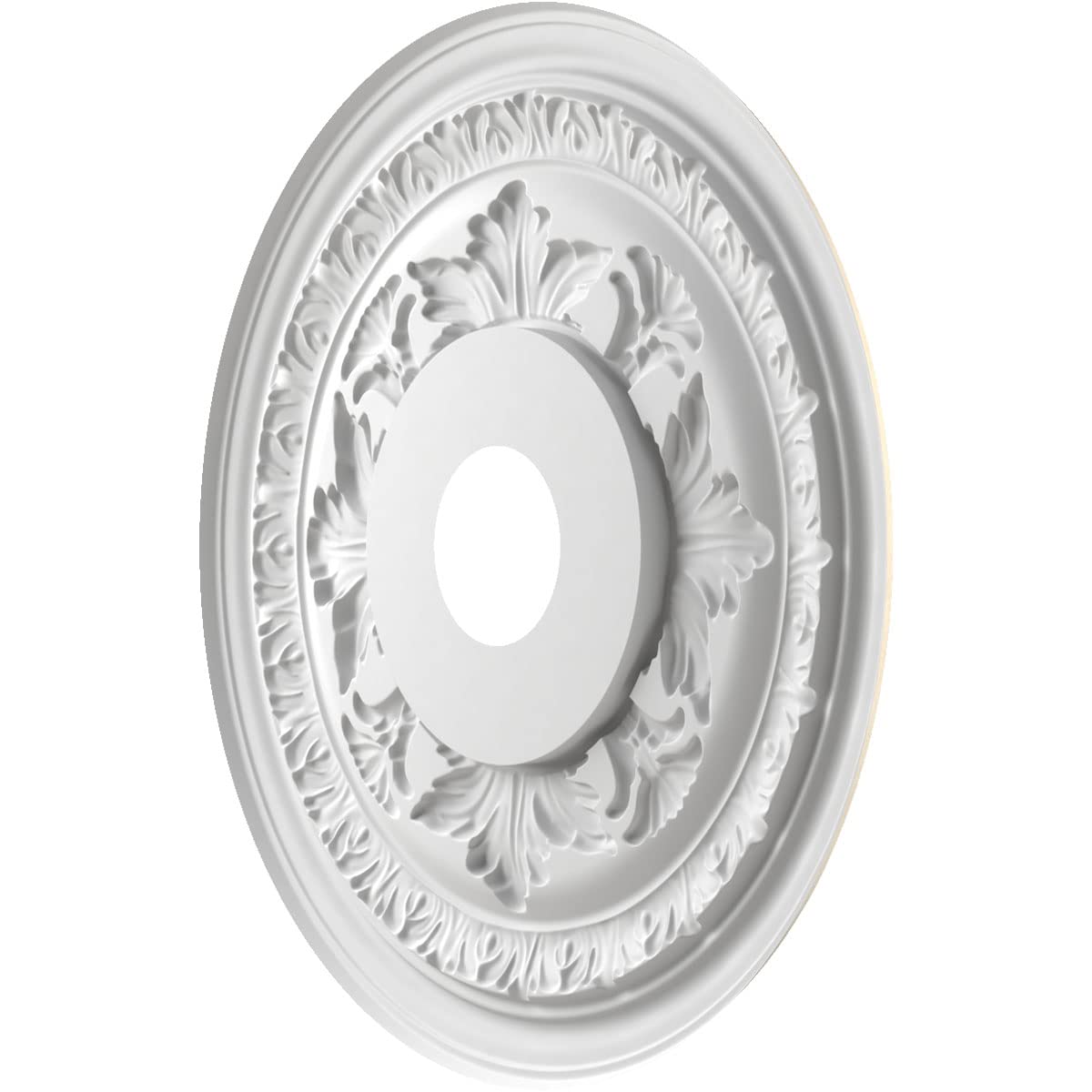 Ekena Millwork Cmp19Baepe Baltimore Thermoformed Pvc Ceiling Medallion (Fits Canopies Up To 7 3/4), 19Od X 3 1/2Id X 1P, Univers