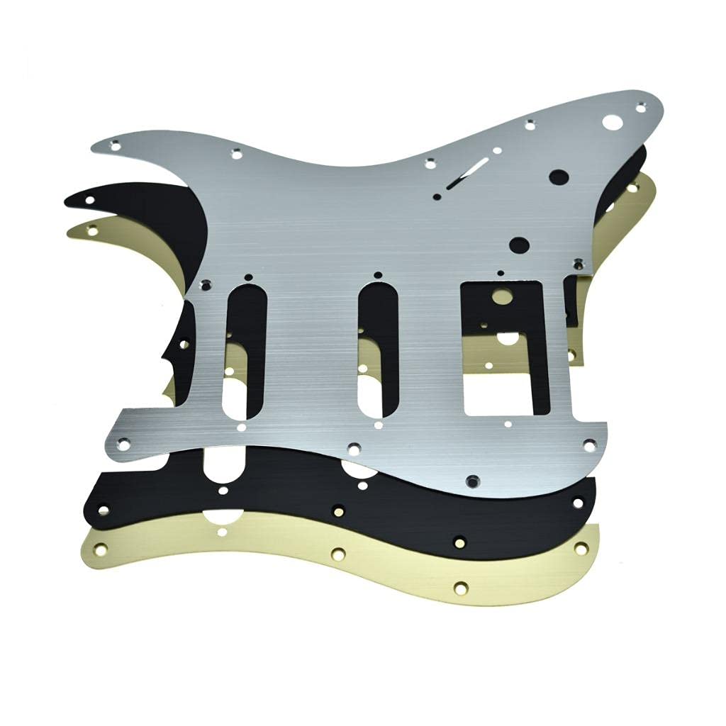 Dopro 11 Hole Aluminum Anodized Modern Style Strat Hss Guitar Pickguard Scratch Plate Fits American/Mexican Fender Gold