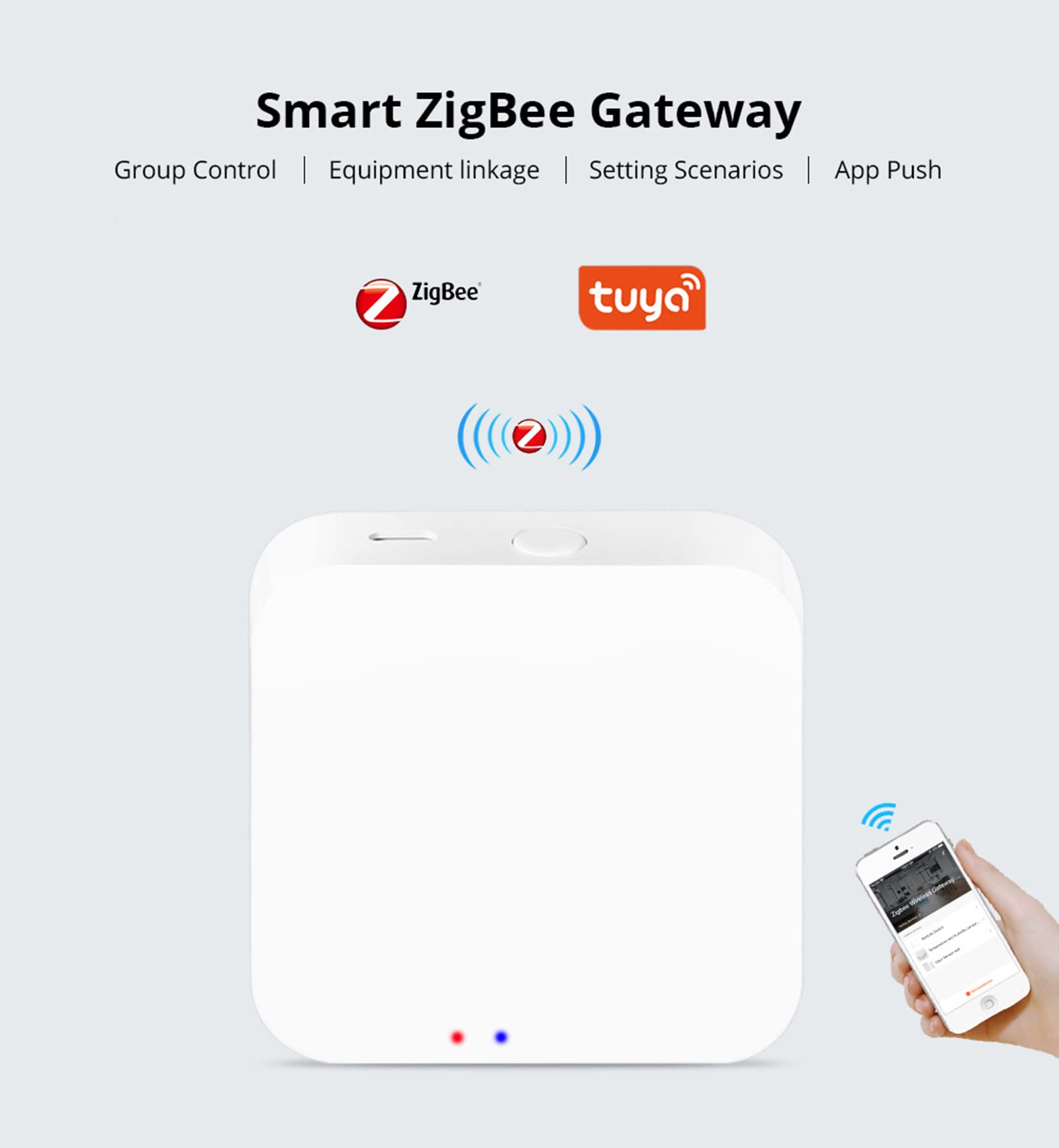 Zigbee 3.0 Hub Wifi & Bluetooth Dual Mode Gateway,Tuya Smart Home Bridge Wireless Remote Controller,Intelligent Bridge Wireless