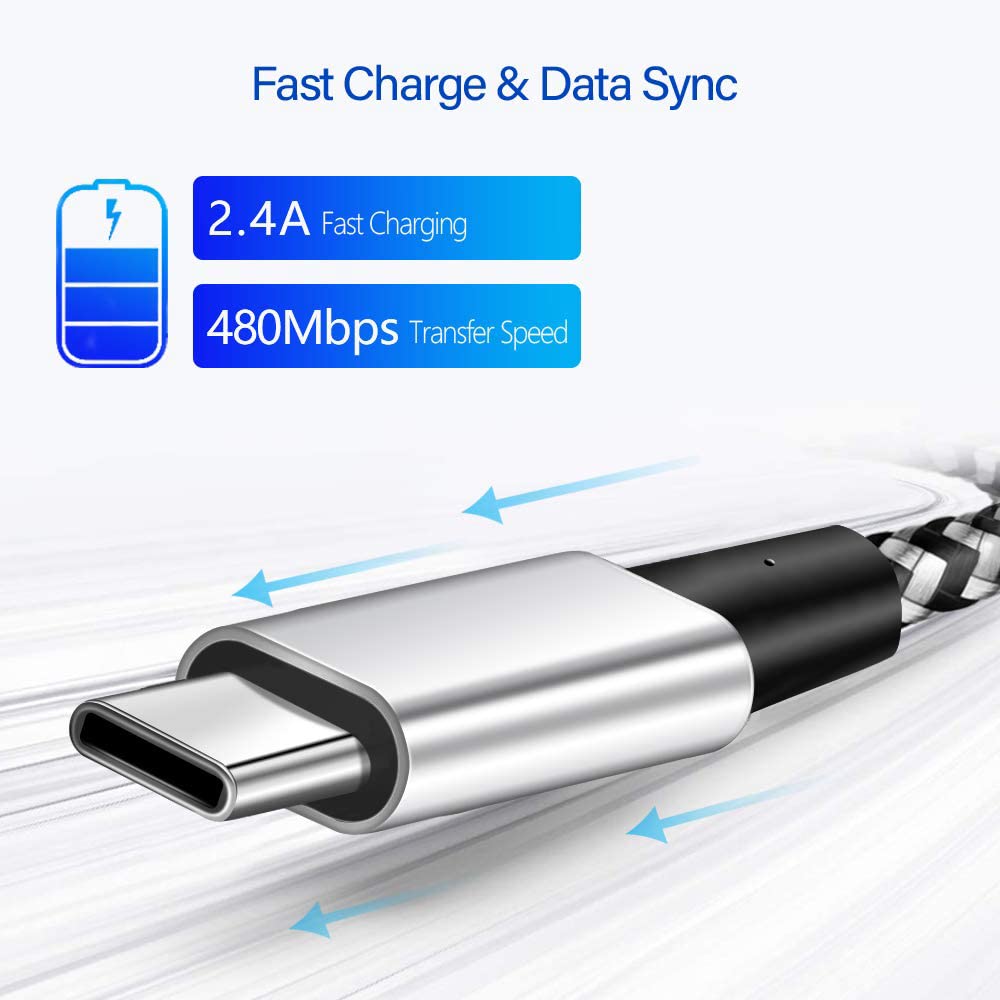 Deegotech Usb Type C Charging Cable Fast Charge 2Pack,6.6Ft Usb C Charger Cable Nylon Braided Long Type C Cable For Samsung Gala