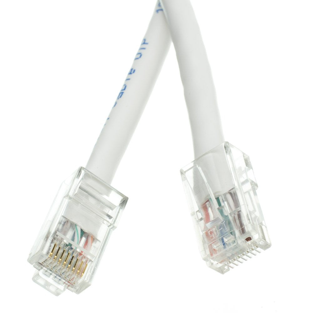 Cablewholesale 50 Foot Cat6 White Ethernet Patch Cable, Bootless, 24Awg Network Cable With Rj45 Gold Plated Connector, 4 Pair St