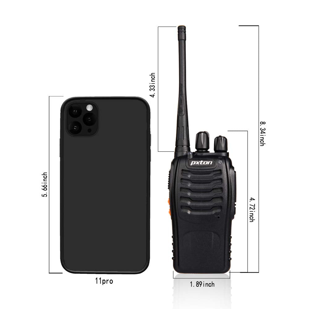 Pxton Two Way Radios Long Range Walkie Talkies For Adults With Headphones,16 Channel Handheld 2 Way Radio Rechargeable With Flas