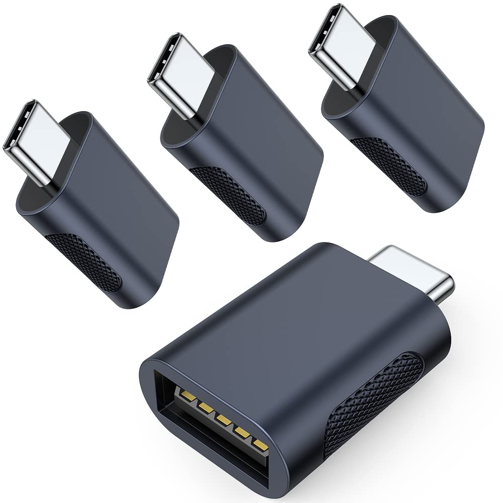Auvipal Upgrade 10Gbps Usb C To Usb 3.0 Otg Adapter (4 Pack), Usb Type C Male To Usb A Female, Thunderbolt 4/3 To Usb Converter