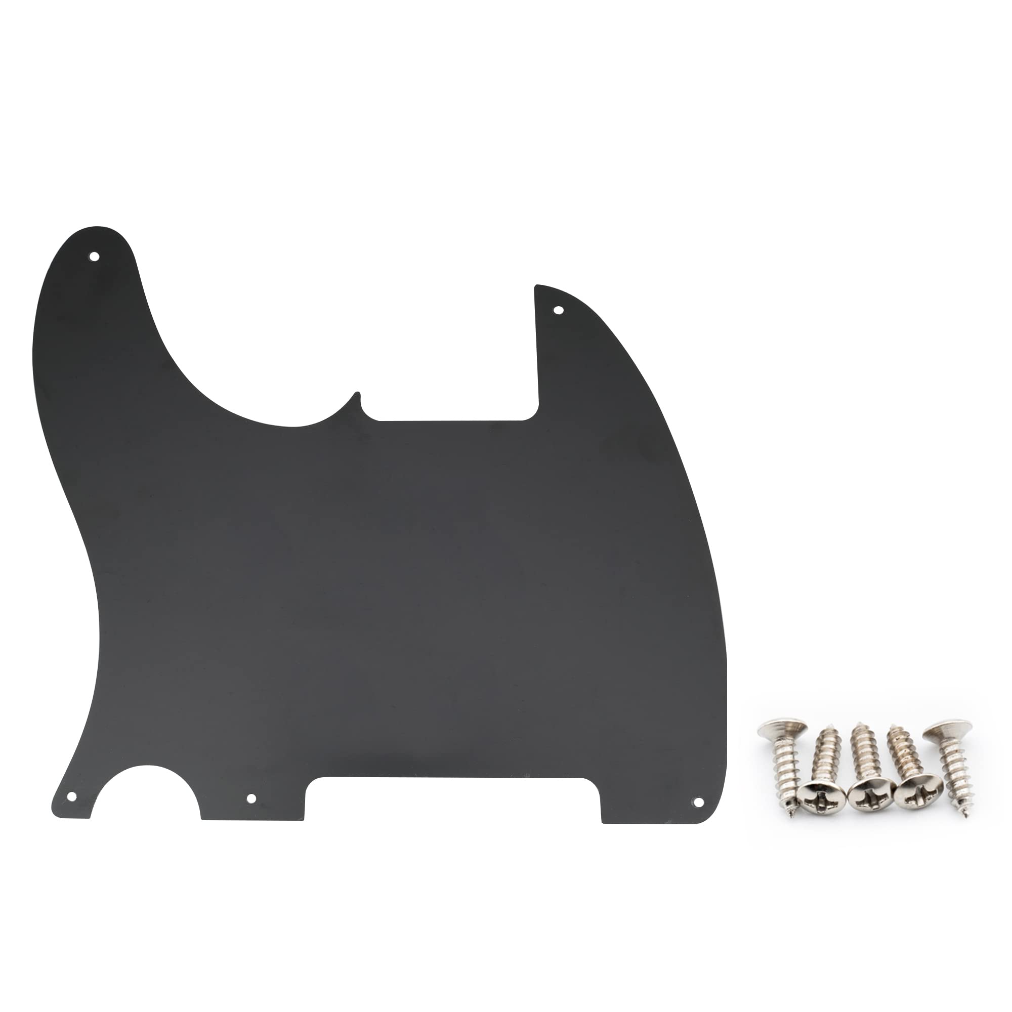 Musiclily 5 Hole Guitar Pickguard Scratch Plate For Fender Usa/Mexican Telecaster Tele Esquire Guitar, Matte Black 1Ply