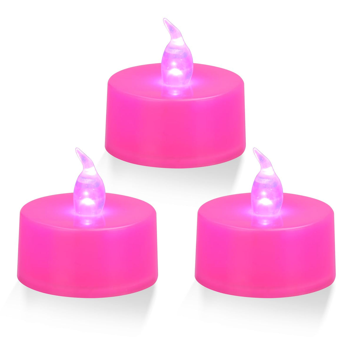 Koaby Led Tea Lights, Warm Non-Flickering Flameless Tea Lights, Last 200H+, Battery Operated For Decoration (12 Pack, Pink Light